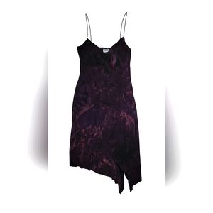 Venus Brand Purple Galaxy Sparkle Spaghetti Strap Midi Party Dress Size Medium